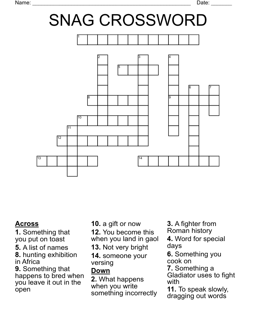 SNAG CROSSWORD