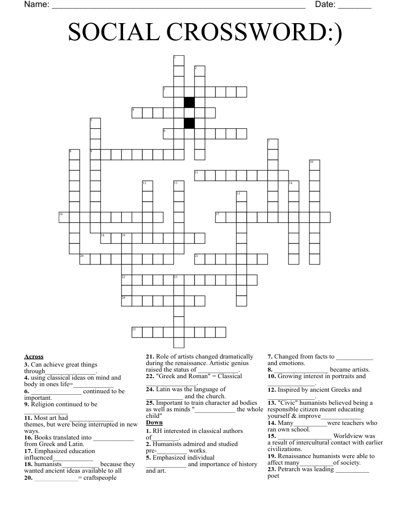 SOCIAL CROSSWORD:)