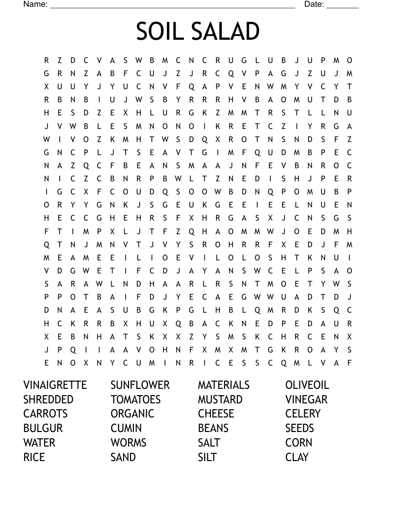 SOIL SALAD Word Search