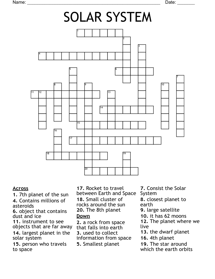 SOLAR SYSTEM Crossword