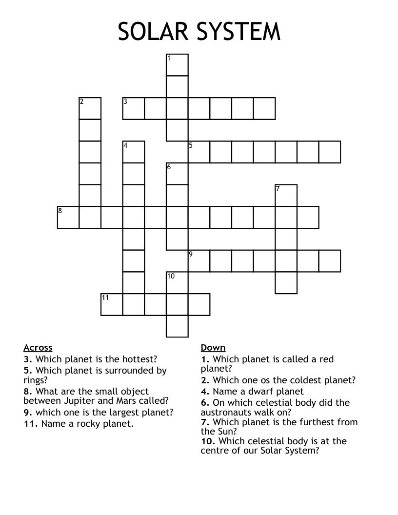 SOLAR SYSTEM Crossword