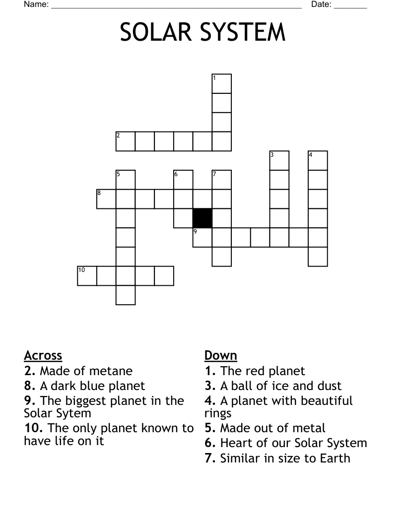 SOLAR SYSTEM Crossword