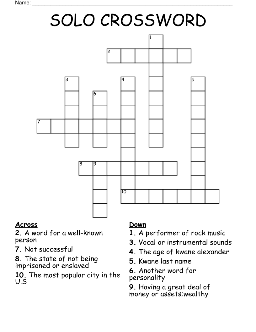 SOLO CROSSWORD 