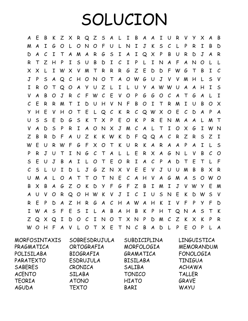 SOLUCION Word Search