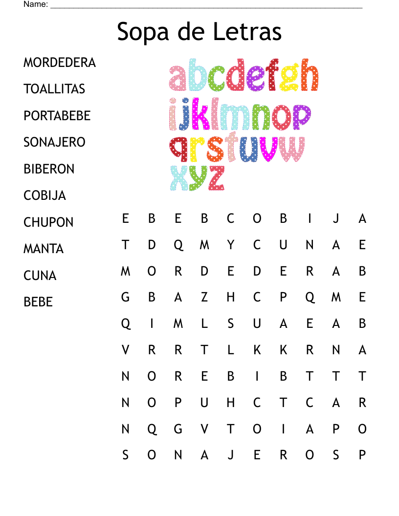 Sopa de Letras Word Search
