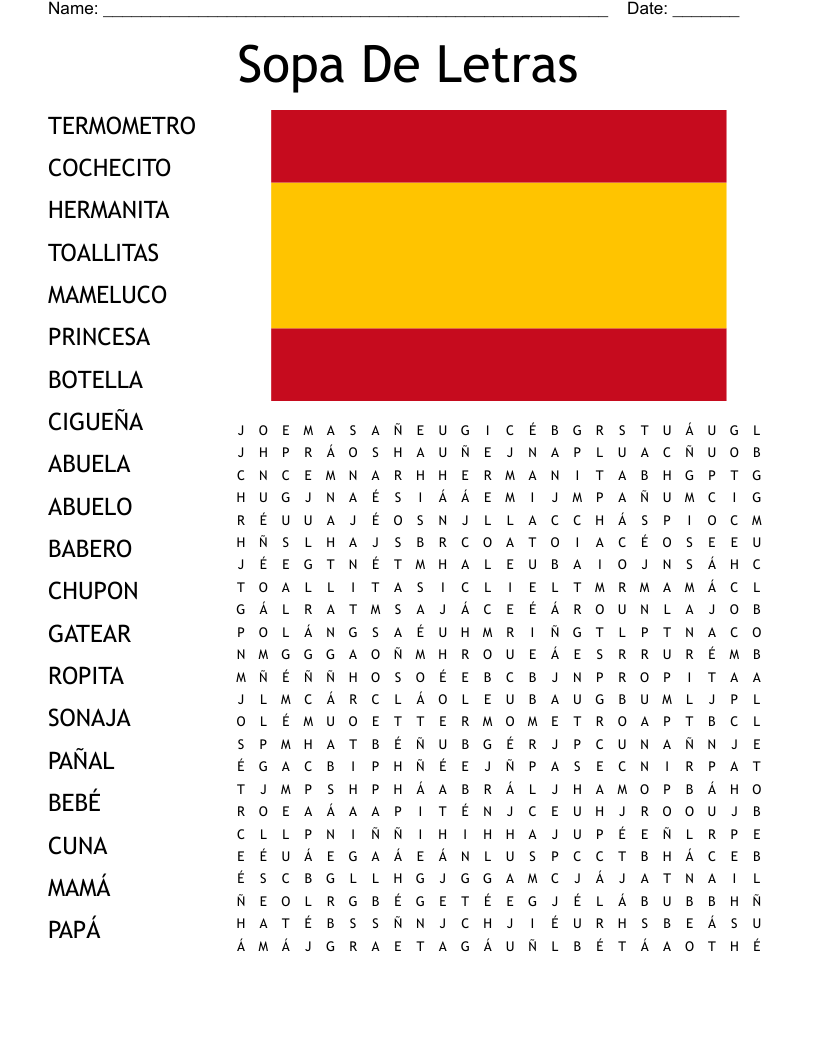 Sopa De Letras Word Search