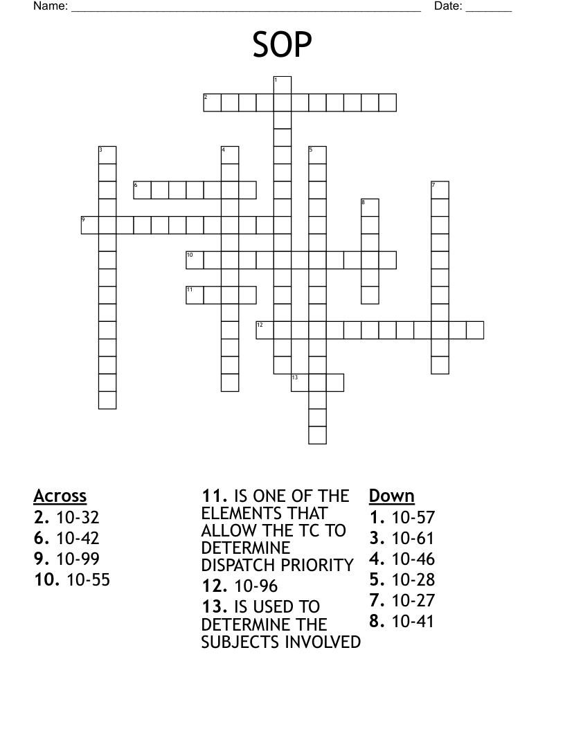 SOP Crossword