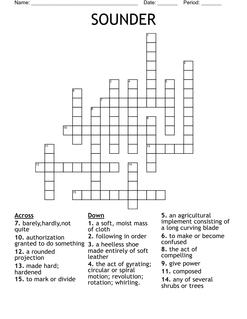 SOUNDER Crossword