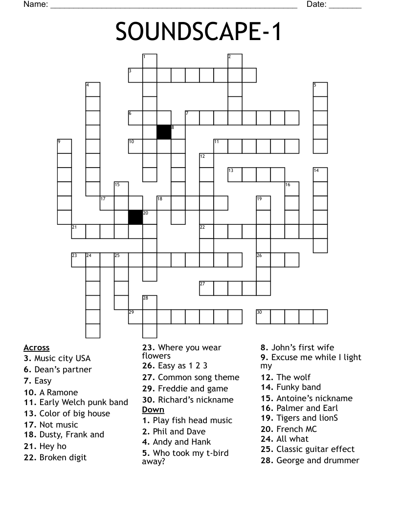 SOUNDSCAPE-1 Crossword