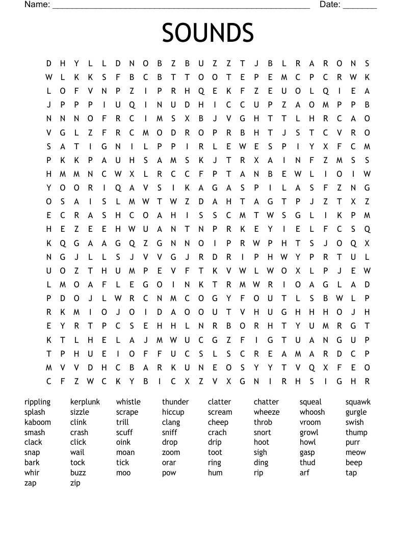 SOUNDS Word Search