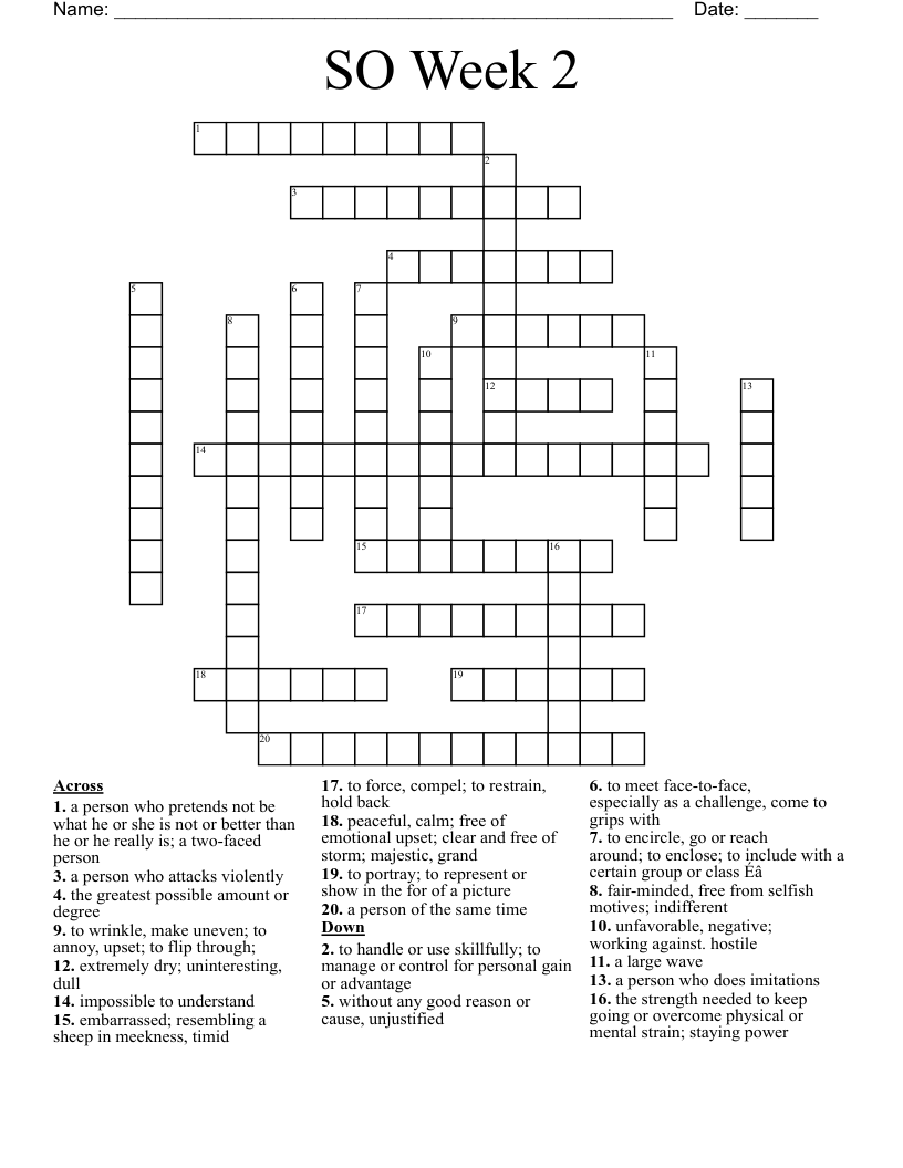 SO Week 2 Crossword