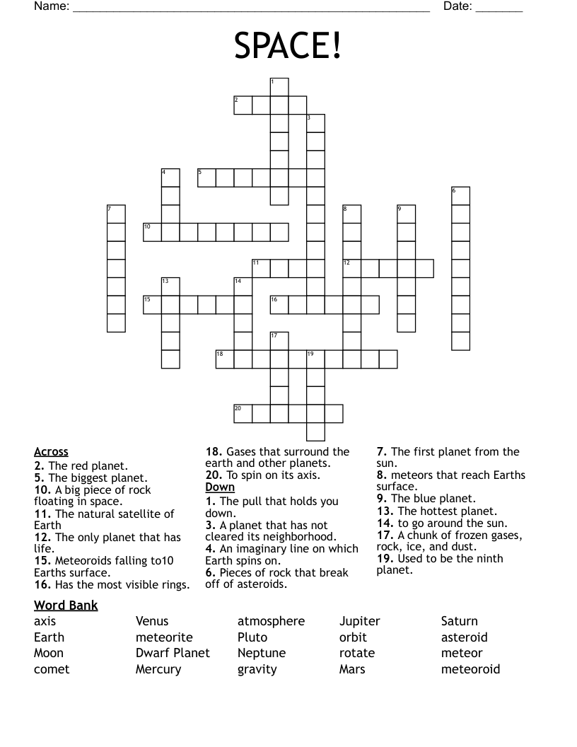 SPACE! Crossword