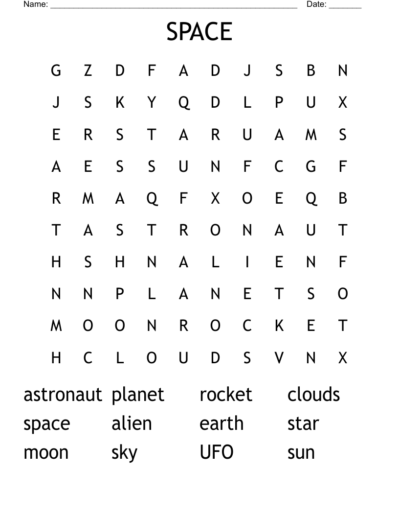 SPACE Word Search