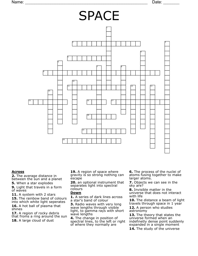 SPACE Crossword