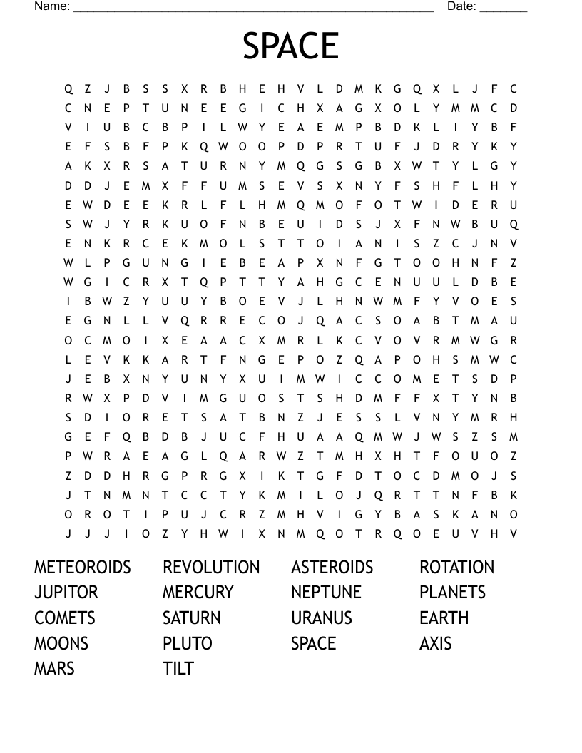 SPACE Word Search