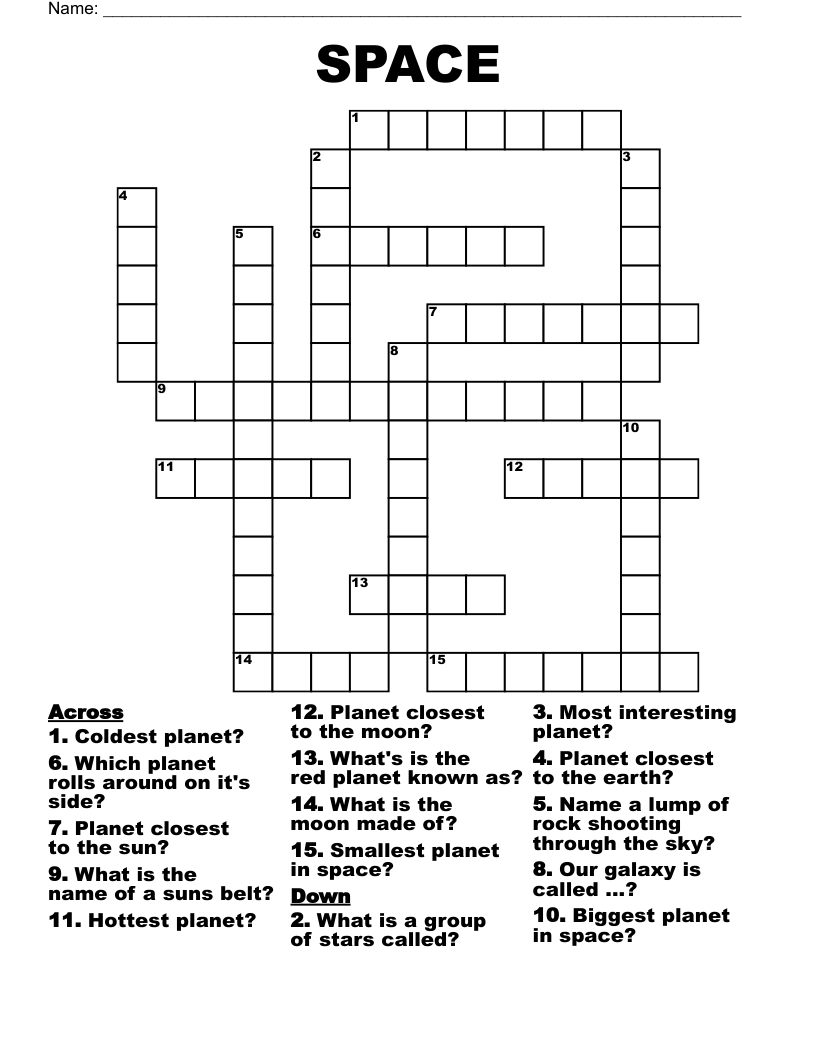 SPACE Crossword