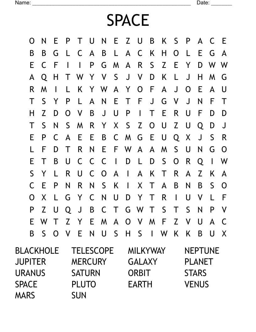 SPACE Word Search