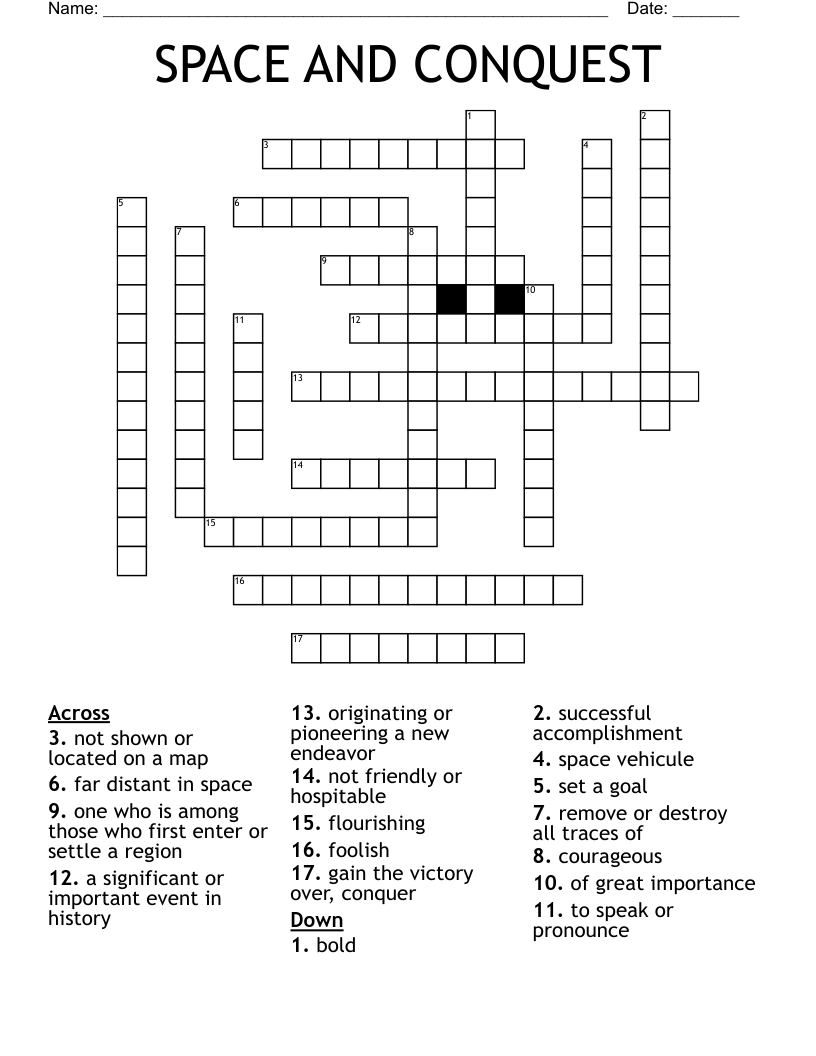 SPACE AND CONQUEST  Crossword
