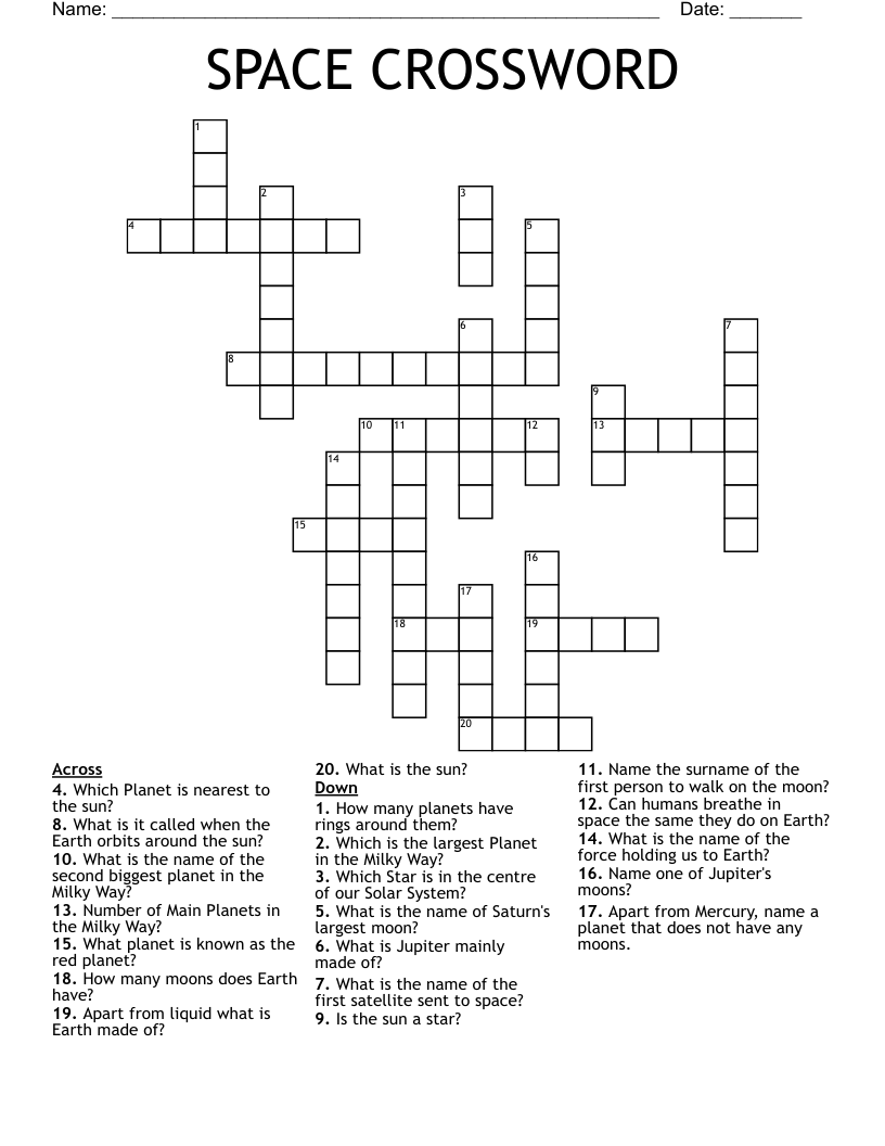 SPACE CROSSWORD