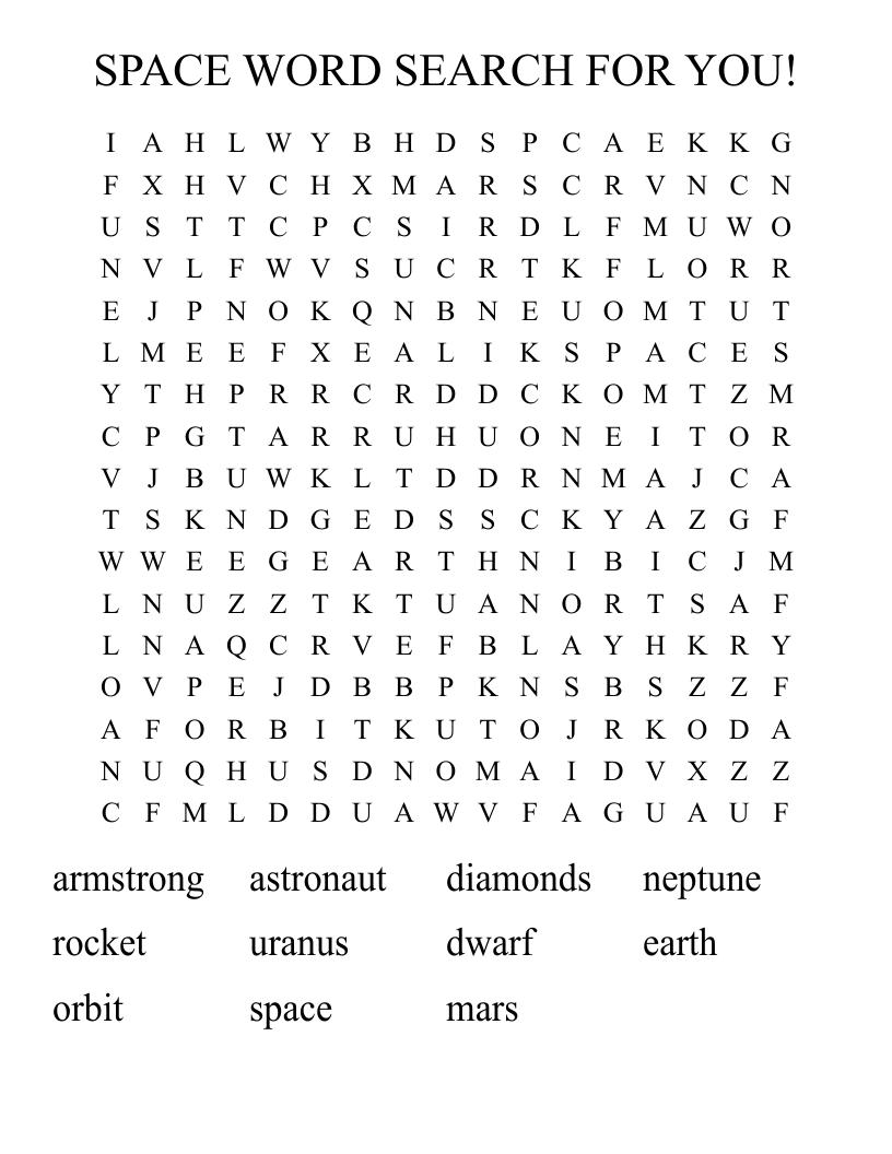 SPACE WORD SEARCH FOR YOU!