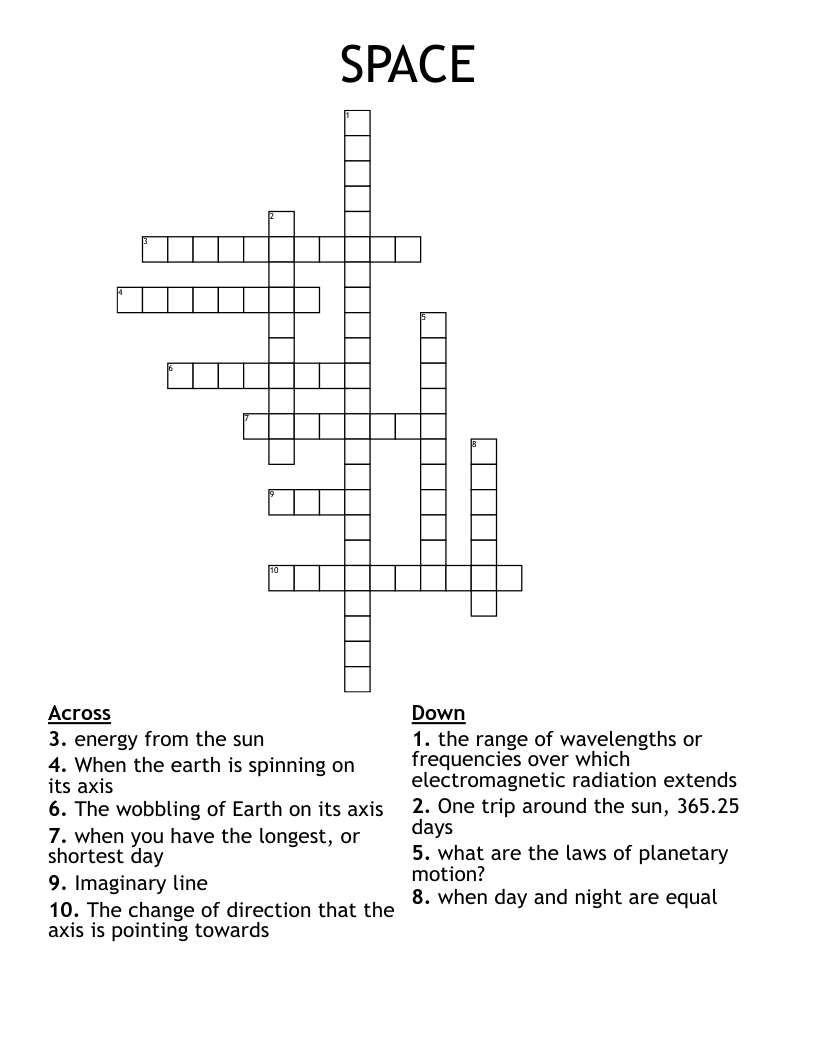 SPACE  Crossword