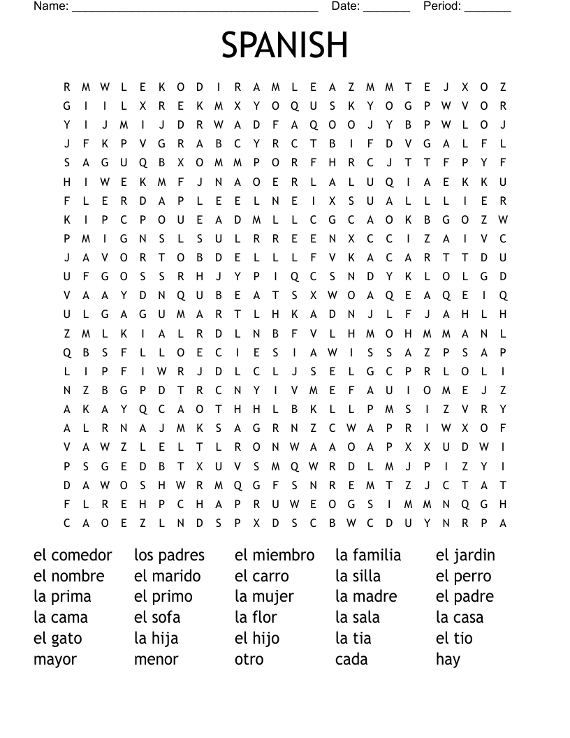 SPANISH Word Search