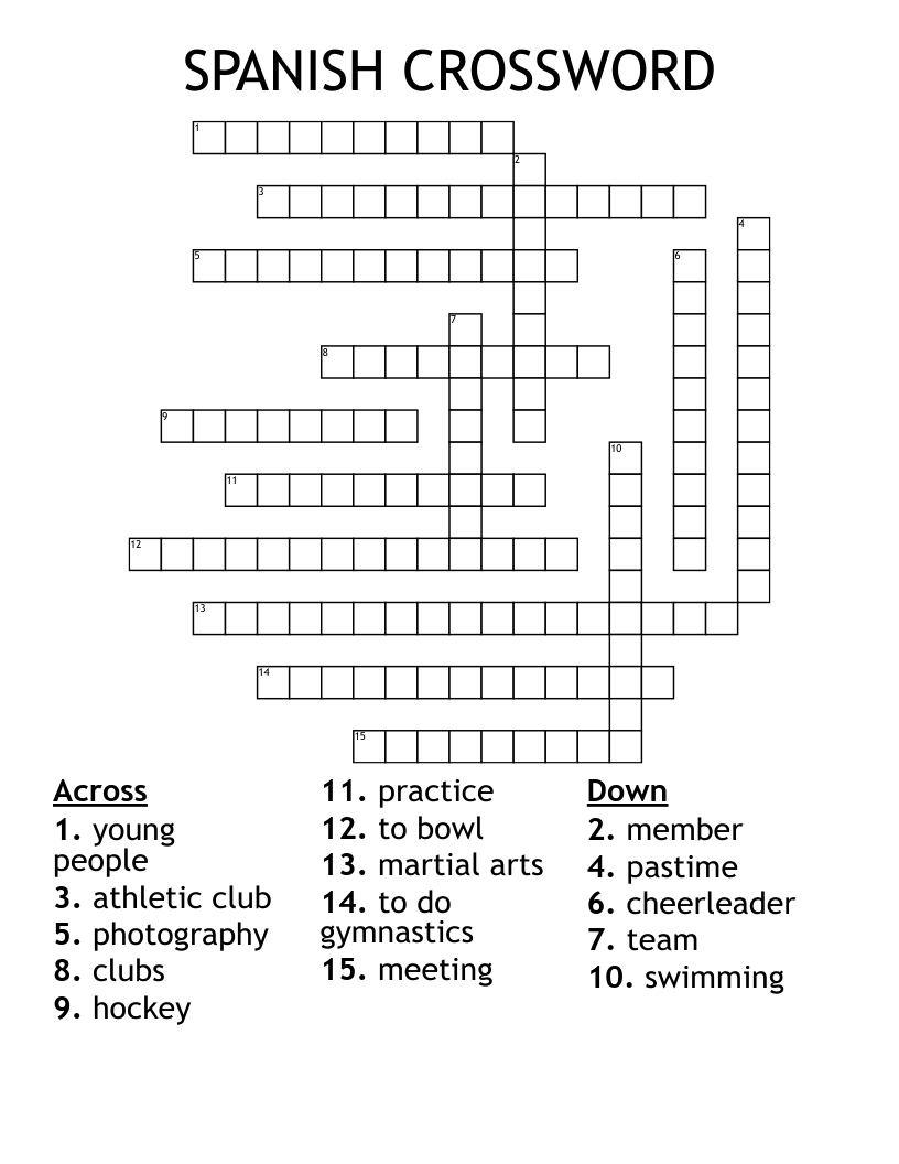 SPANISH CROSSWORD