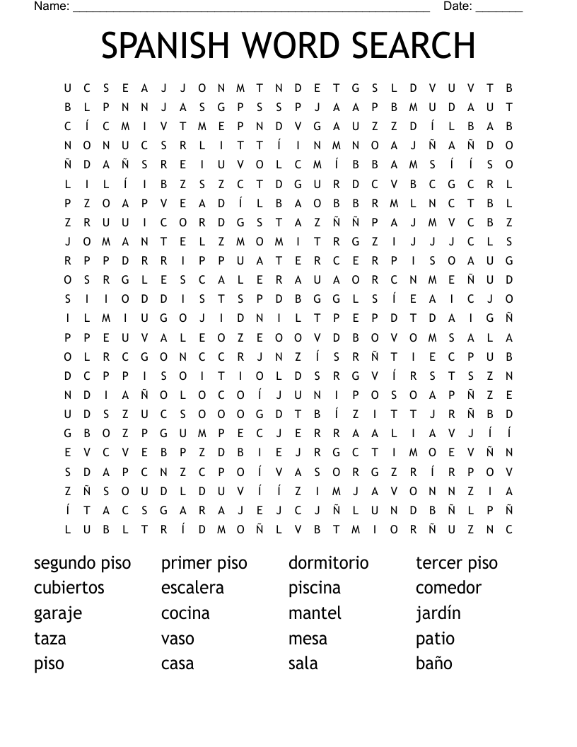 SPANISH WORD SEARCH 