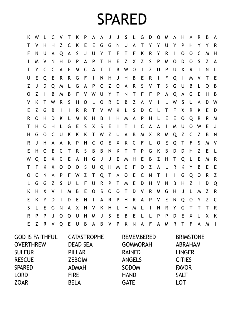 SPARED Word Search