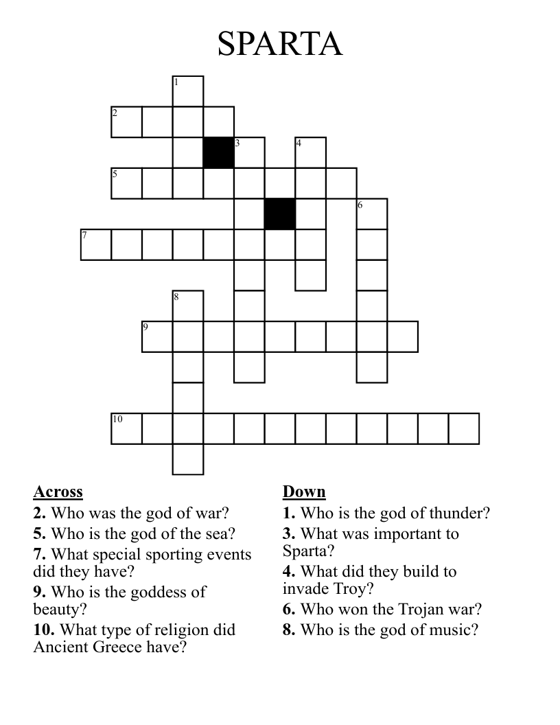 SPARTA  Crossword