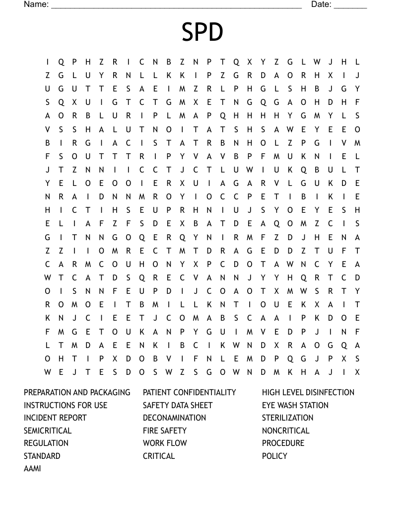 SPD Word Search