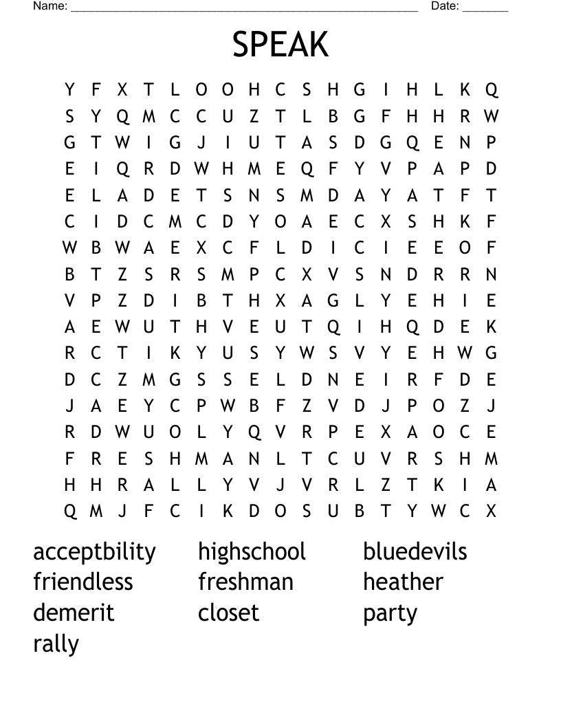 SPEAK Word Search