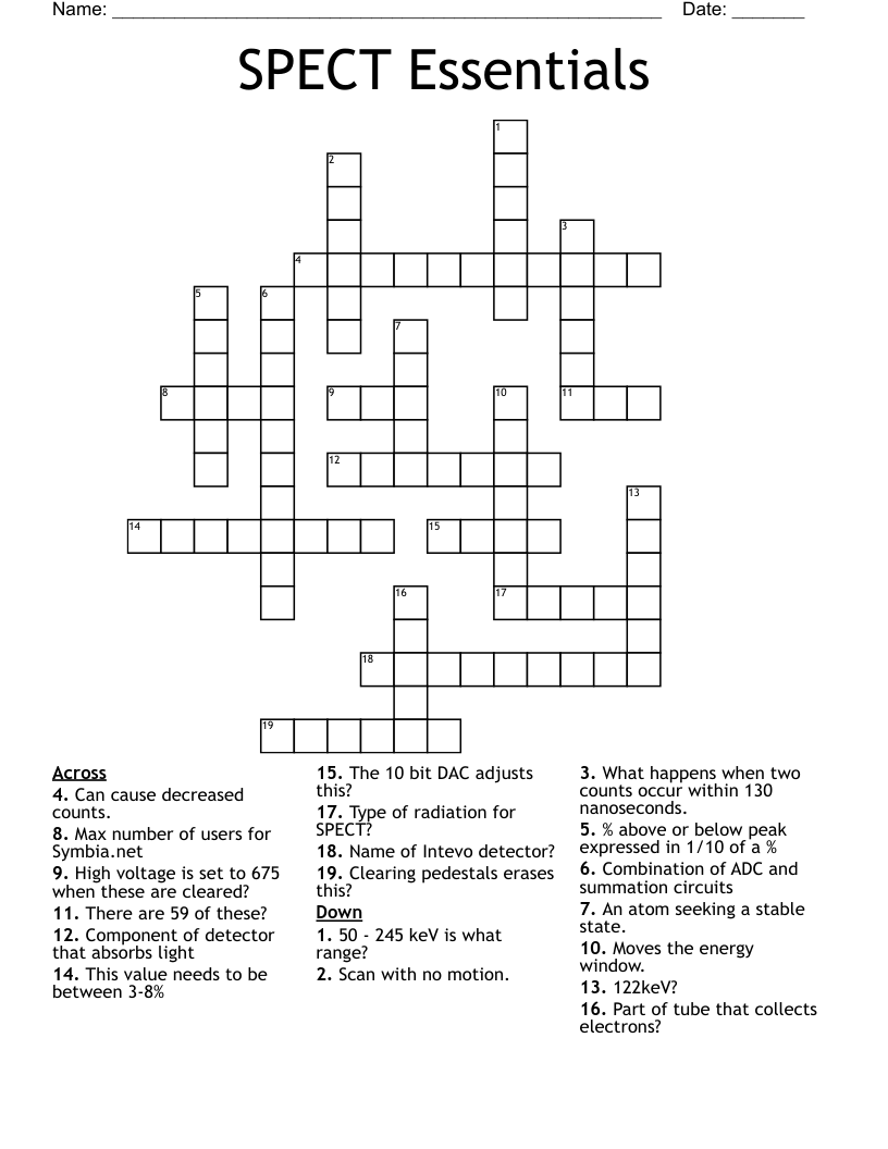 SPECT Essentials Crossword