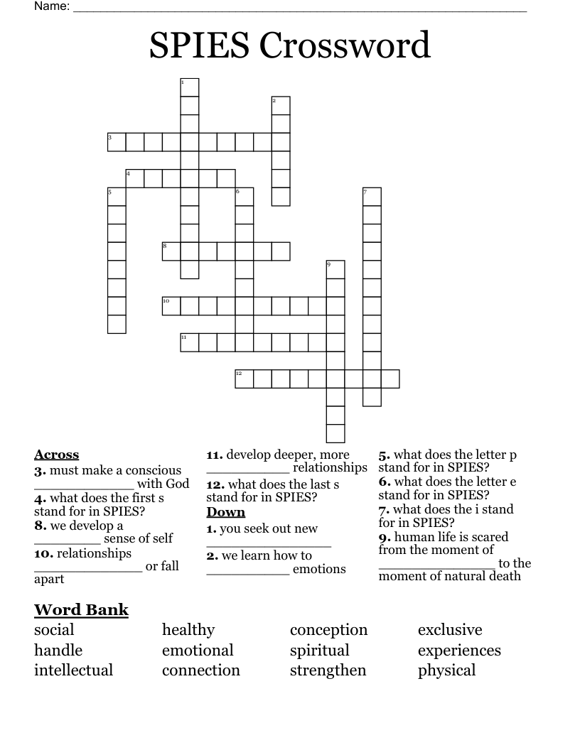 SPIES Crossword