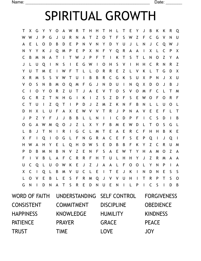 SPIRITUAL GROWTH Word Search