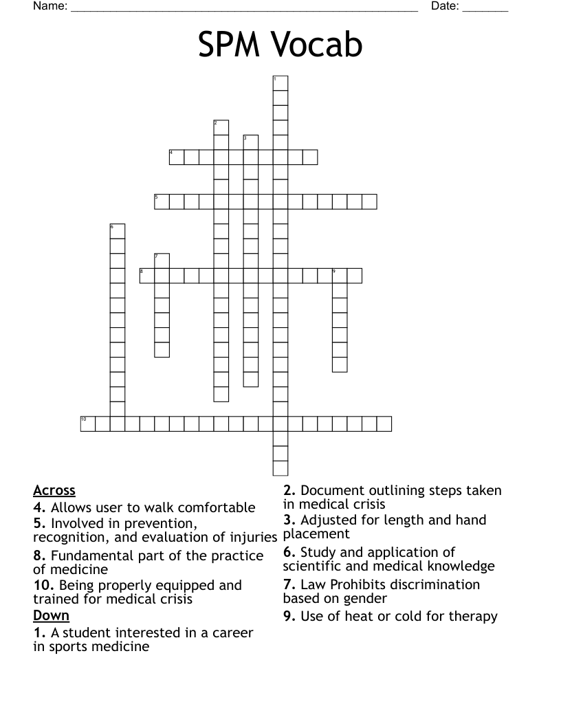 SPM Vocab Crossword