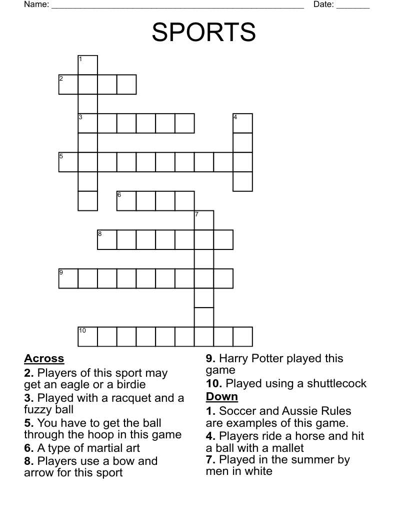 SPORTS Crossword