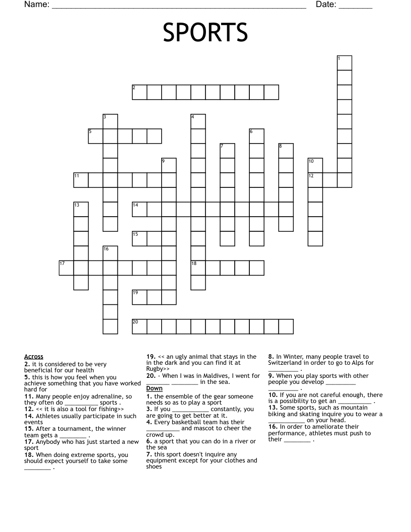 SPORTS Crossword