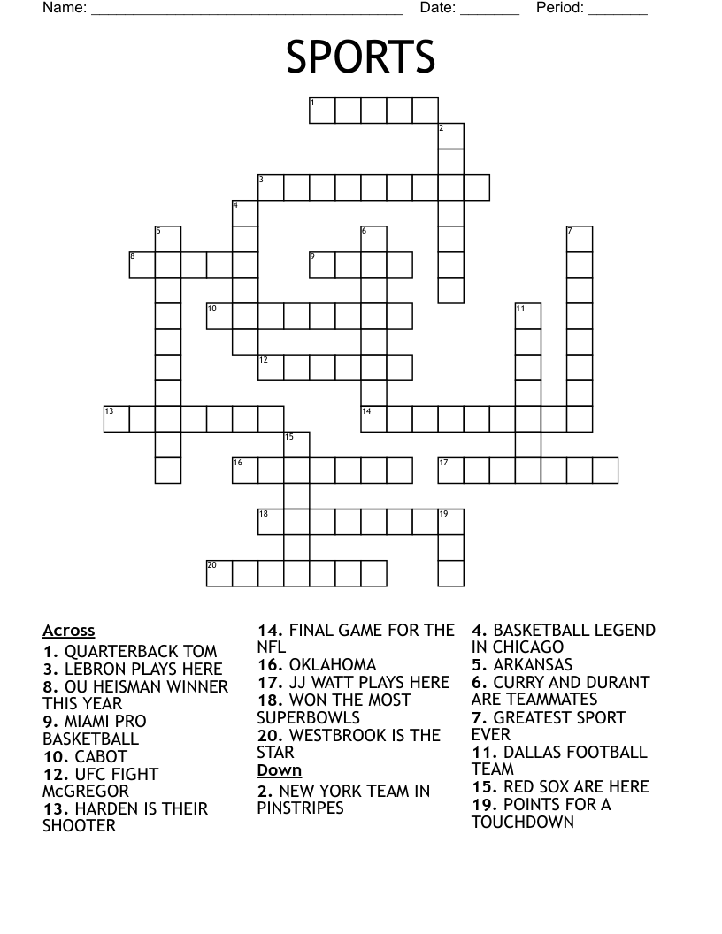 SPORTS  Crossword