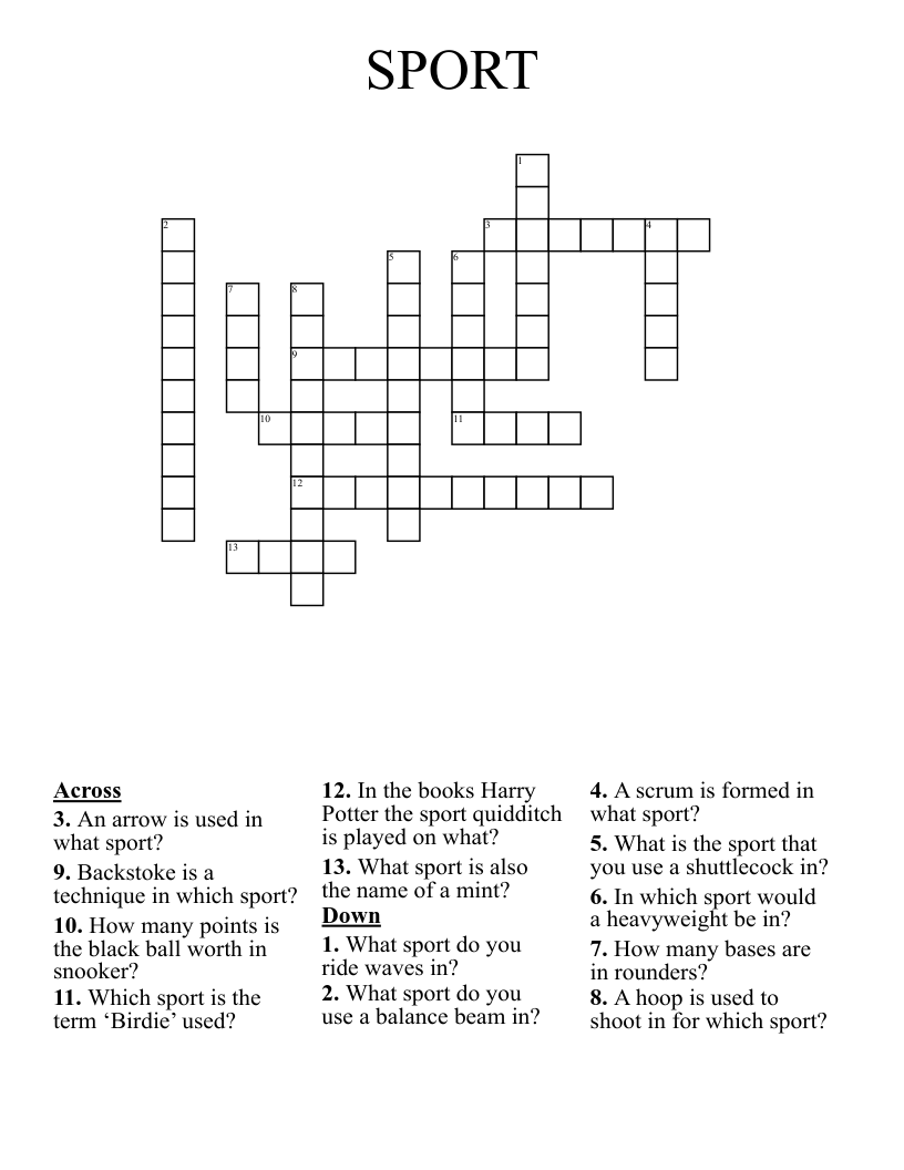 SPORT Crossword