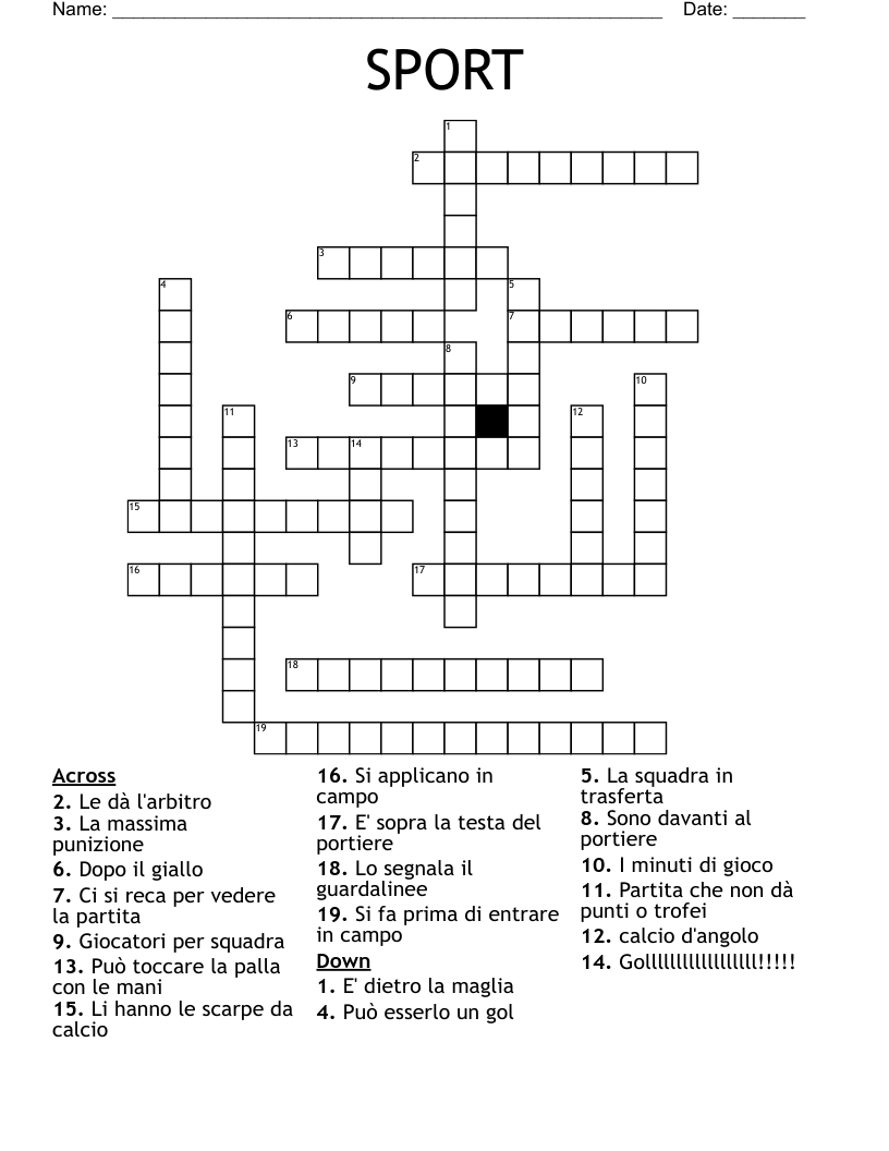 SPORT Crossword