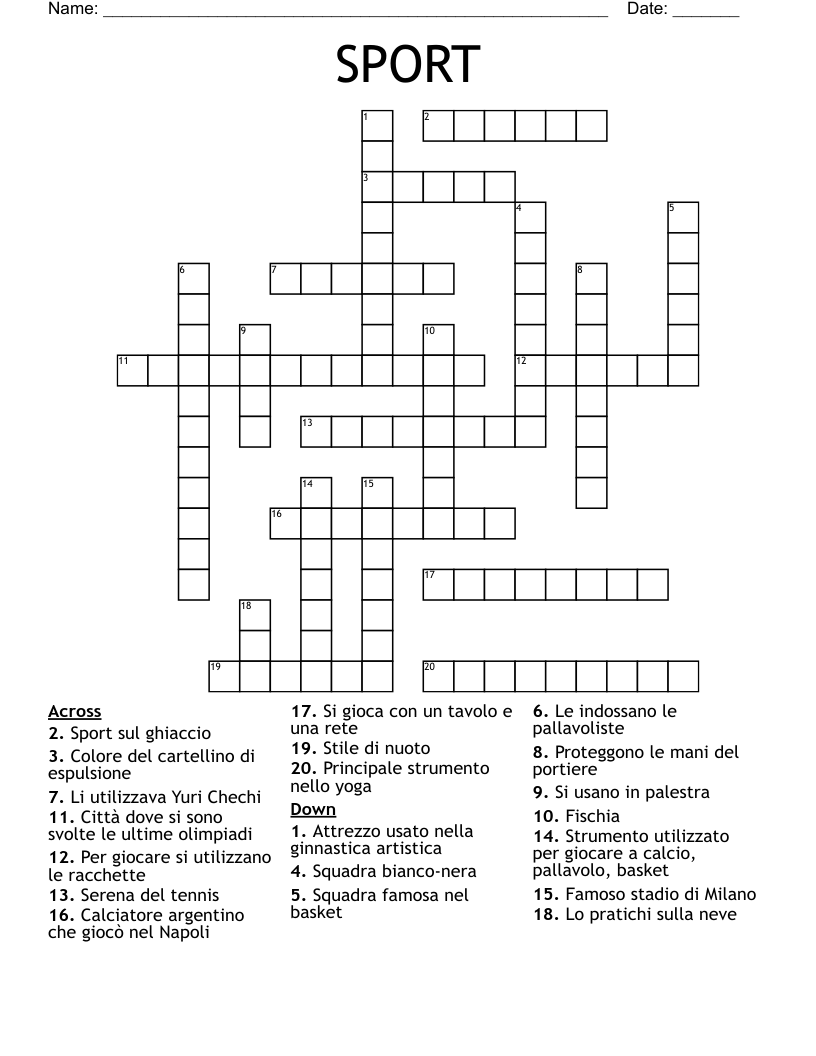 SPORT Crossword