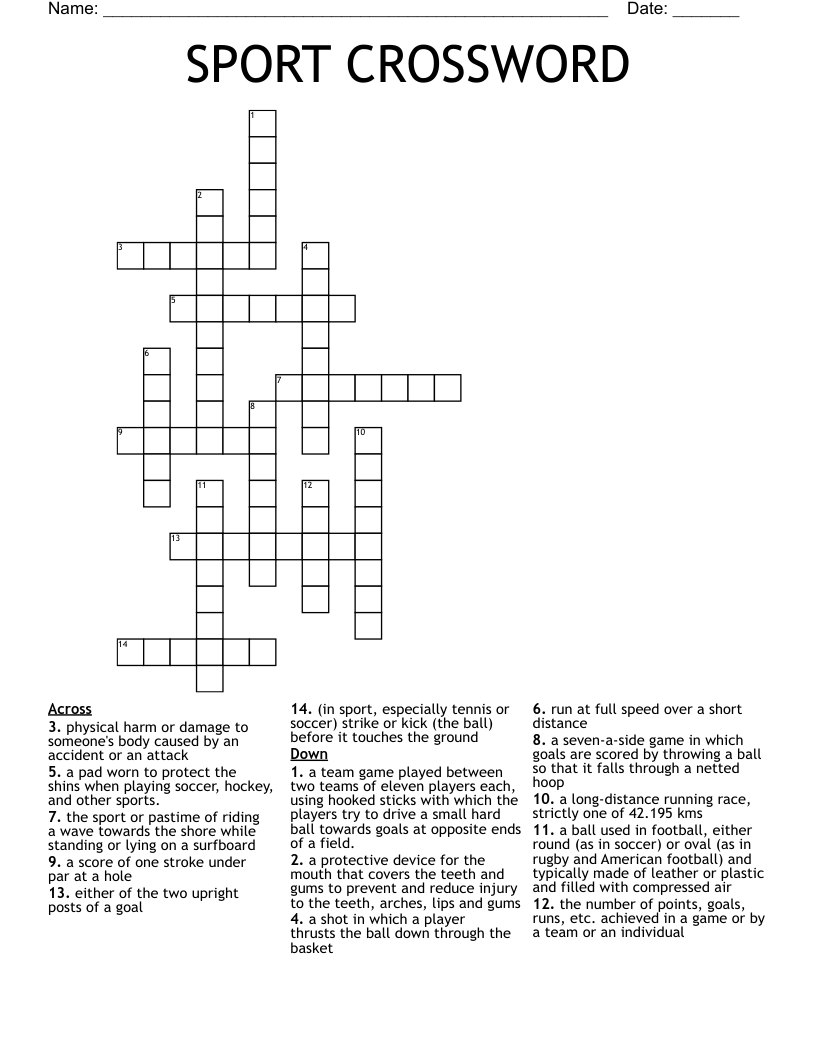 SPORT CROSSWORD