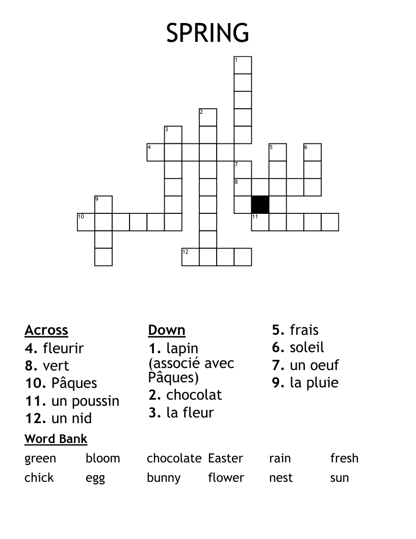 SPRING Crossword