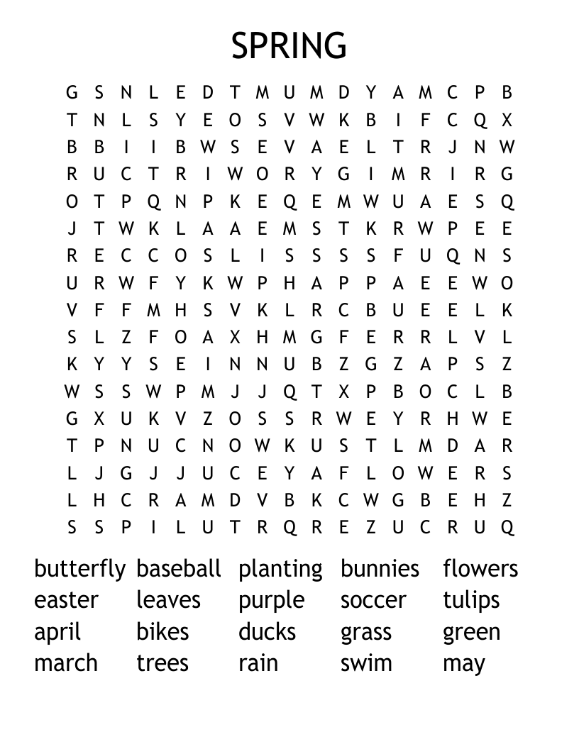 SPRING Word Search