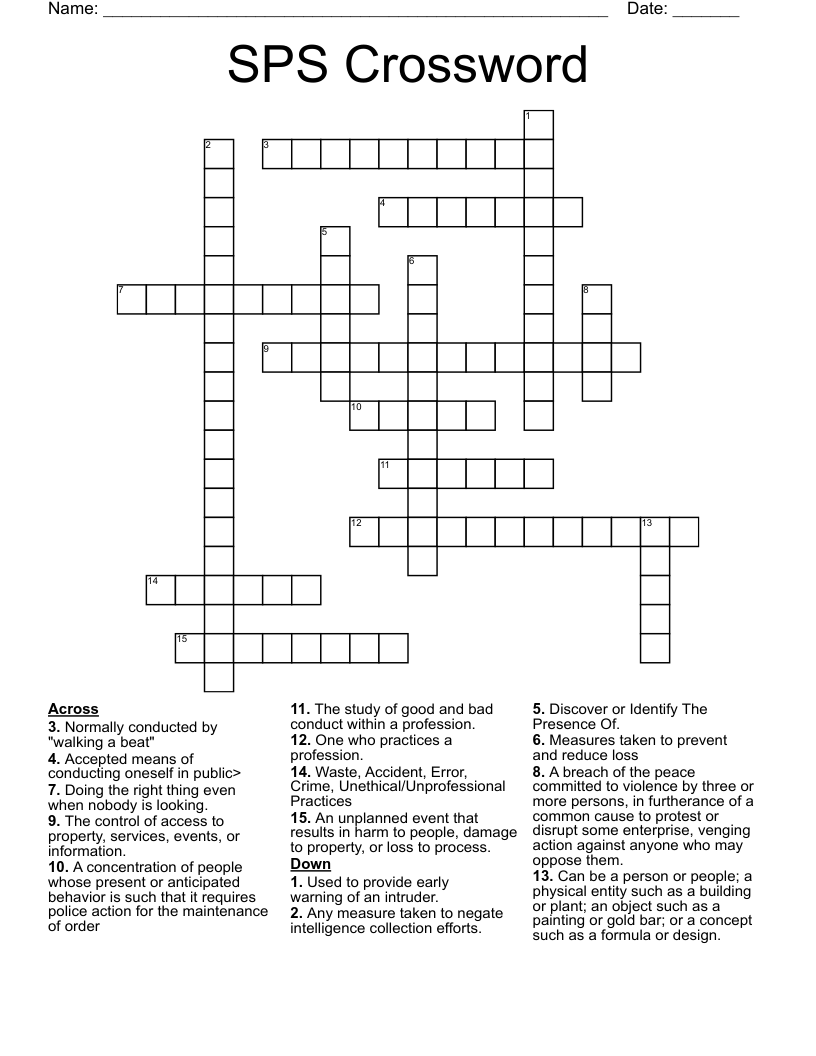 SPS Crossword