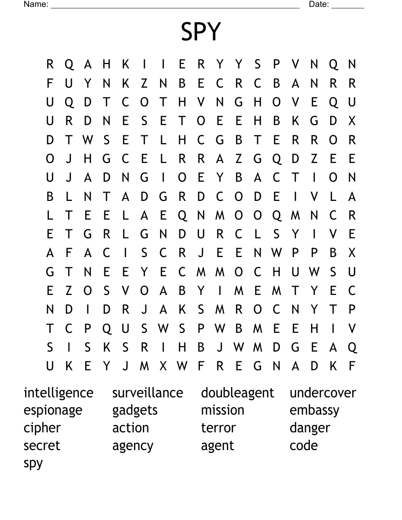 SPY Word Search