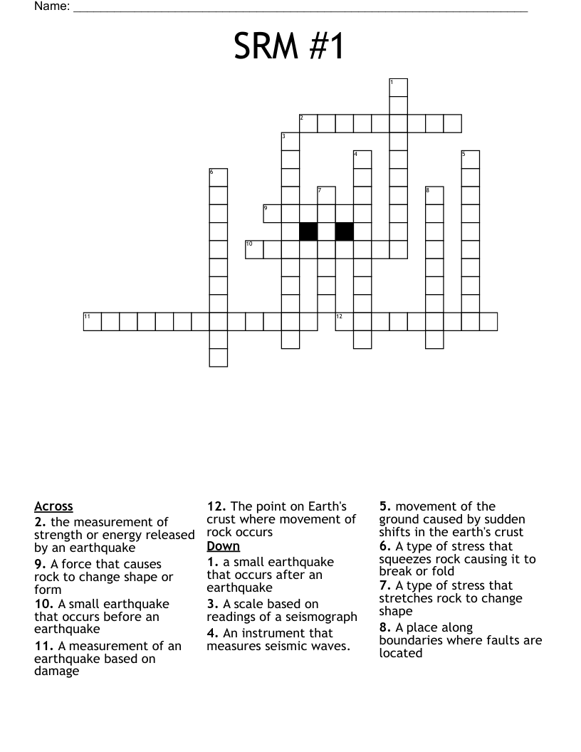 SRM #1 Crossword