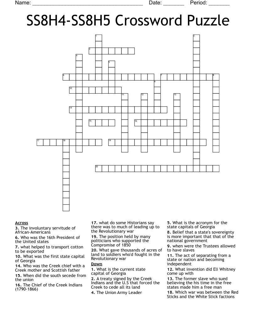 SS8H4-SS8H5 Crossword Puzzle