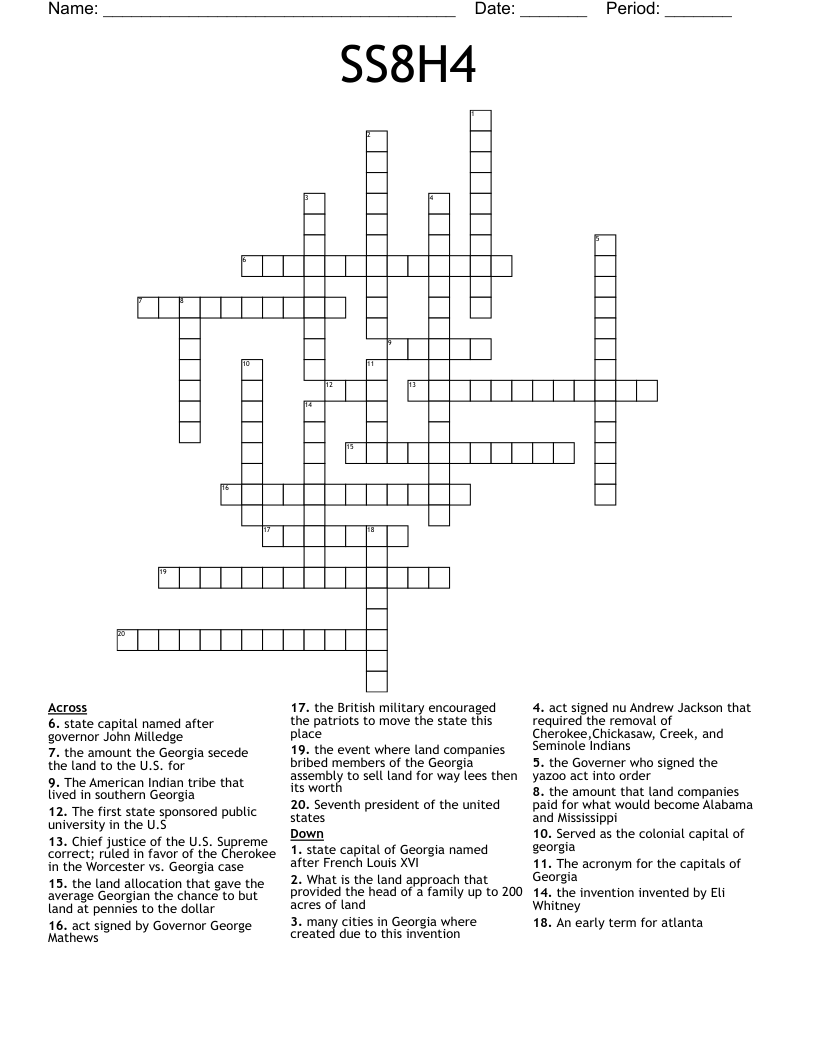 SS8H4 Crossword